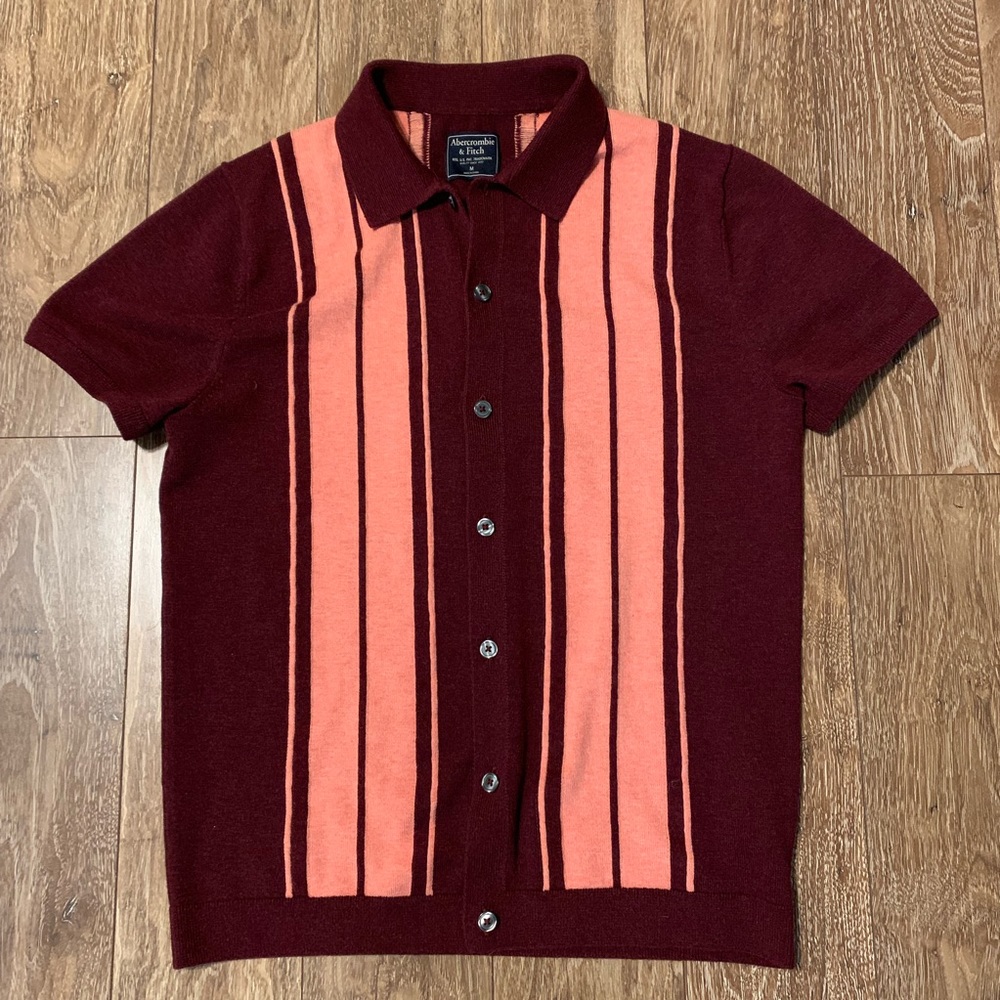 Abercrombie & Fitch Sweater Polo in Retro Coral